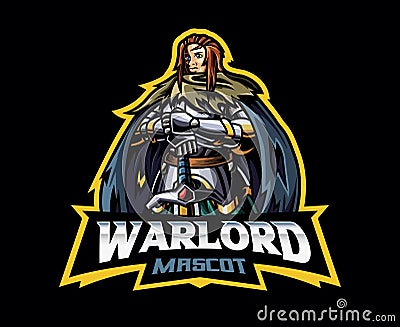 Warlord Mascot Logo Design Vector Illustration
