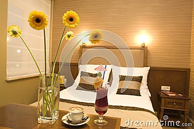 Warm ambiance bedroom Stock Photo