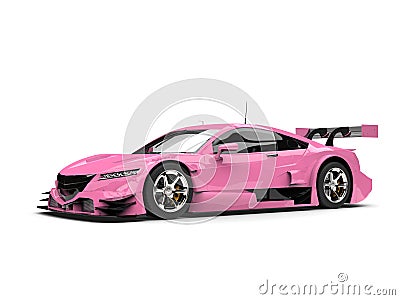 Warm candy pink modern super sports car - beauty shot Stock Photo