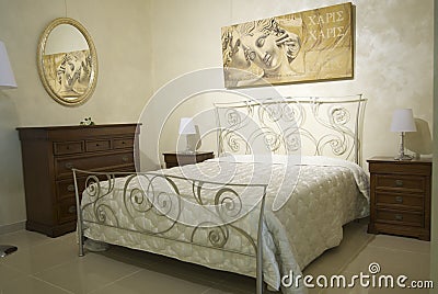 Warm classical bedroom Stock Photo