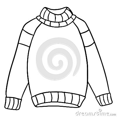 Warm clothing. A cute sweater for women. Autumn clothes. Vector Illustration