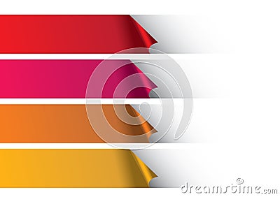 Warm Color Stripes under White Abstract Vector Background Design Vector Illustration