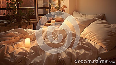 warm cozy sheets Cartoon Illustration