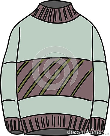 Warm cute cotton autumn sweater vector illustration Vector Illustration