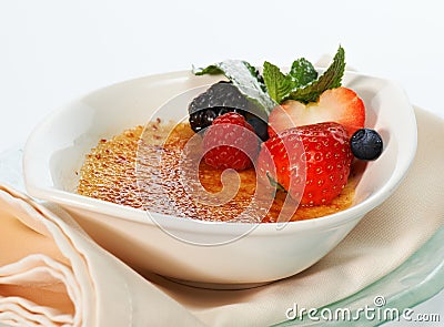 Warm dessert with berries Stock Photo