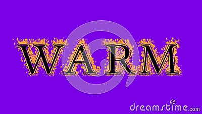 Warm fire text effect violet background Stock Photo