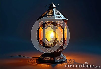 the warm glow of a traditional Ramadan lantern, the cultural significance of Muslim lanterns. Cartoon Illustration