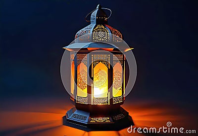 the warm glow of a traditional Ramadan lantern, the cultural significance of Muslim lanterns. Cartoon Illustration