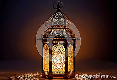 the warm glow of a traditional Ramadan lantern, the cultural significance of Muslim lanterns. Cartoon Illustration