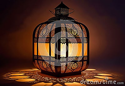 the warm glow of a traditional Ramadan lantern, the cultural significance of Muslim lanterns. Cartoon Illustration