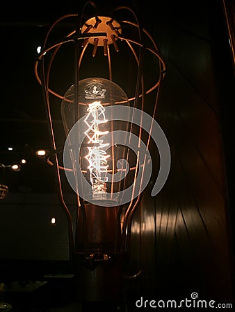 Warm glow of a Tungsten bulb Stock Photo