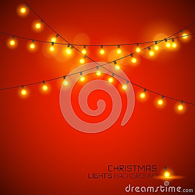Warm Glowing Christmas Lights Vector Illustration