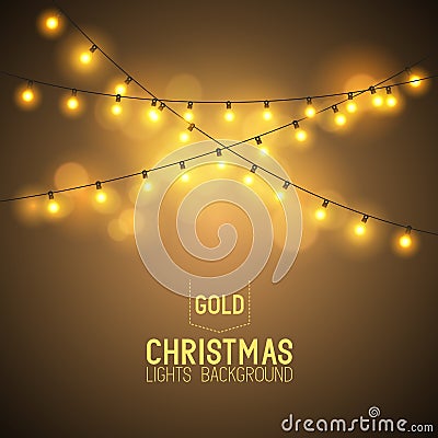 Warm Glowing Christmas Lights Vector Illustration