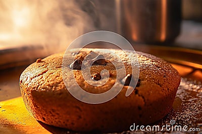 Warm and Gooey Chocolate Chip Cookie Stock Photo