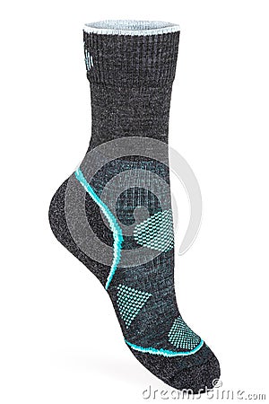 Warm, green and grey, sport sock Stock Photo