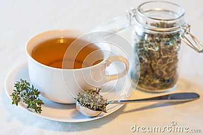 Warm herbal tea on a winter day Stock Photo