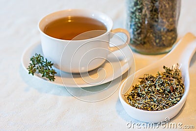 Warm herbal tea on a winter day Stock Photo