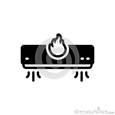 Black solid icon for Warm, snug and heat Vector Illustration