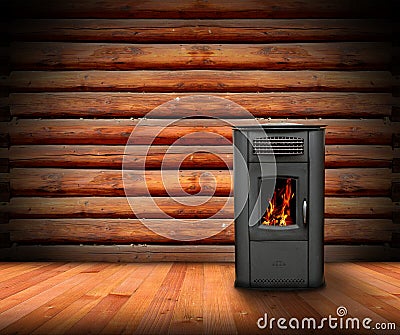 Warm interior of a lodge Stock Photo