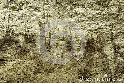 Warm toned closed up of historic natural limestone blocks wall with white calcareus carvings in Sicily Italy Stock Photo