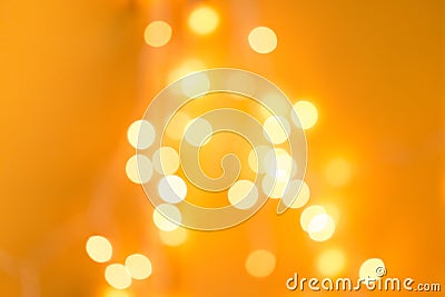 Warm orange horizontal background with patches of garland Stock Photo