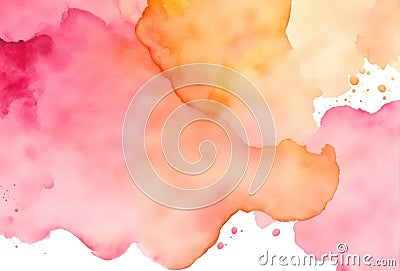 Warm Pink and Gold Watercolor Layers Stock Photo