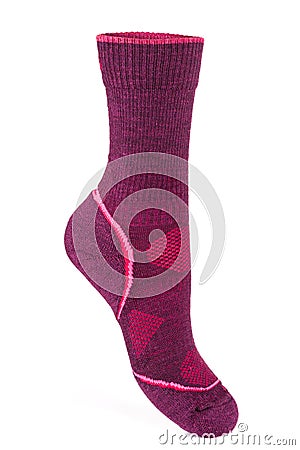 Warm, pink, sport sock Stock Photo