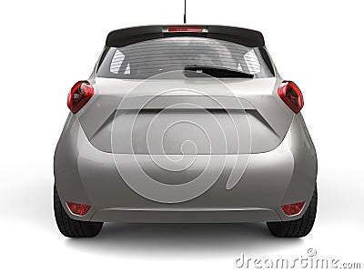 Warm silver modern economic electric car - rear view Stock Photo