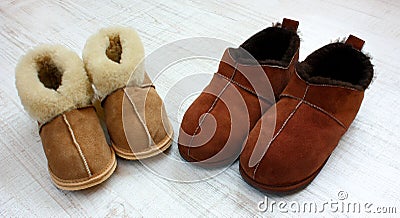 Warm slippers Stock Photo