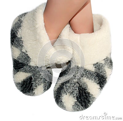 Warm slippers Stock Photo