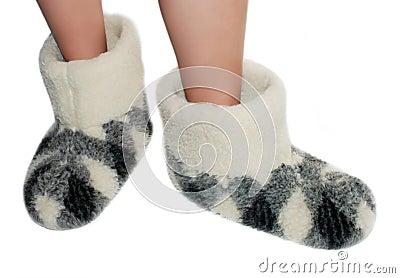 Warm slippers Stock Photo