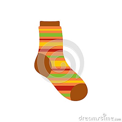 Warm sock icon, flat style Cartoon Illustration