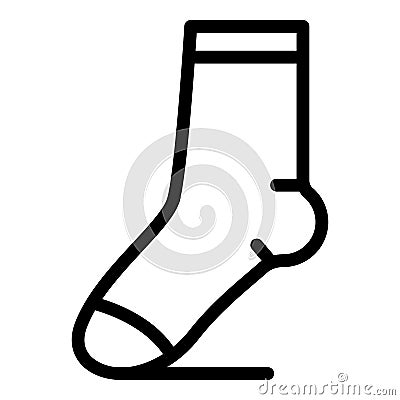 Warm sock icon, outline style Vector Illustration