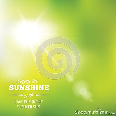 Warm Summer Sun Abstract Vector Background With Vector Illustration