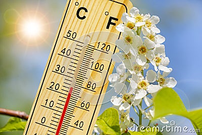 Warm temperature at spring with fine weather and sun Stock Photo