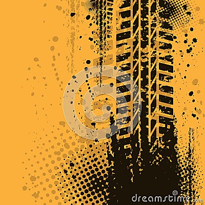 Warm tire track background Vector Illustration