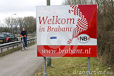 Warm welcome in Brabant on gray, cold winter day Editorial Stock Photo