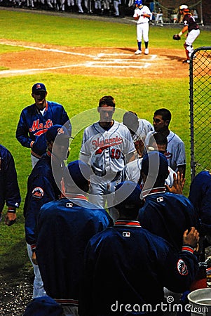 Warm Welcome at the dugout Editorial Stock Photo