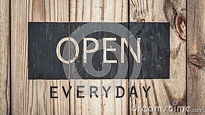 Warm Welcome Wording With Open Everyday Stock Photo