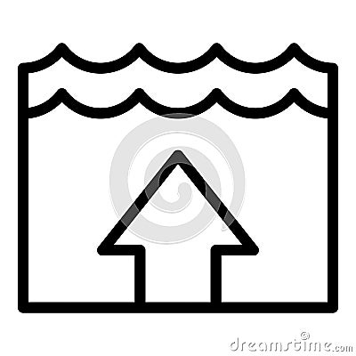 Warming sea level icon outline vector. Flood change Vector Illustration