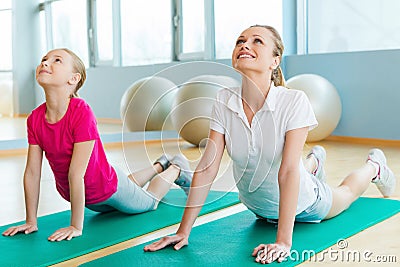 Warming up in sports club. Stock Photo