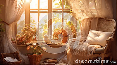 warmth cozy window Cartoon Illustration