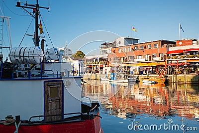 Warnemunde, Germany on Alte Strom Stock Photo