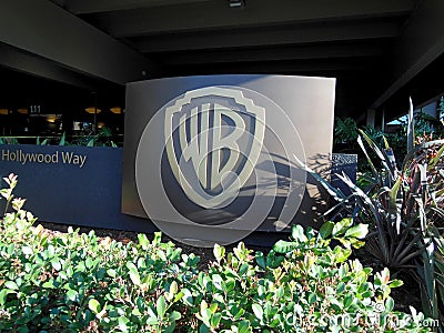 Warner Brothers Signage Editorial Stock Photo