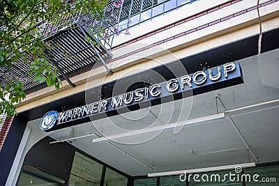 Warner Music Group sign Editorial Stock Photo