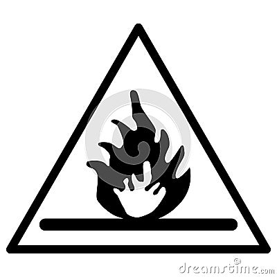 Warning against danger of fire white background Vector Illustration