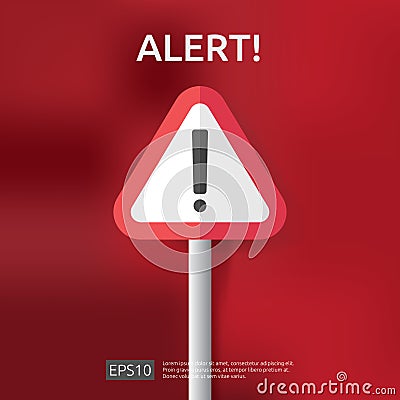 warning alert sign with triangle exclamation mark symbol. hazard disaster attention protection icon or vpn internet safety alert c Vector Illustration