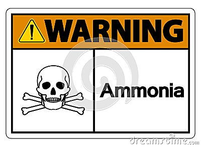 Warning Ammonia Symbol Sign On White Background Vector Illustration