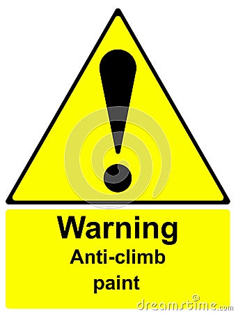 Warning anti climb paint Vector Illustration