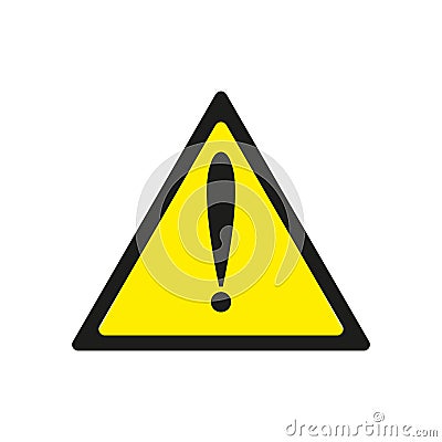 Warning, attention, alert, caution, hazard, yellow triangle sign icon isolated on white background Stock Photo